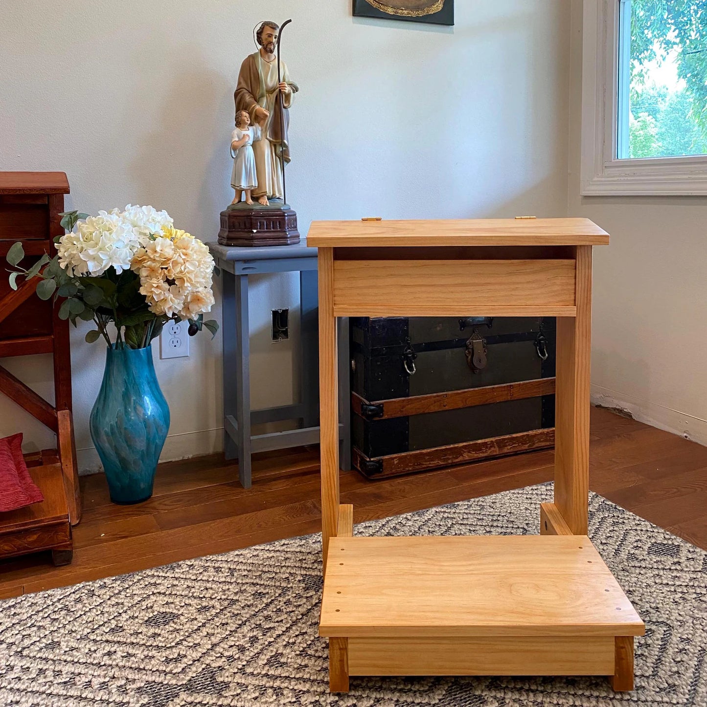 Adult-Sized Prayer Kneeler - Solid Wood